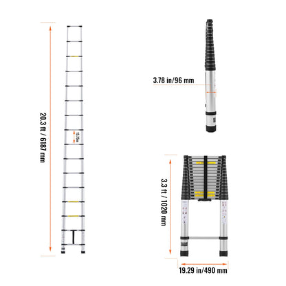 Portable Telescopic Ladder (Up to 20.3FT)