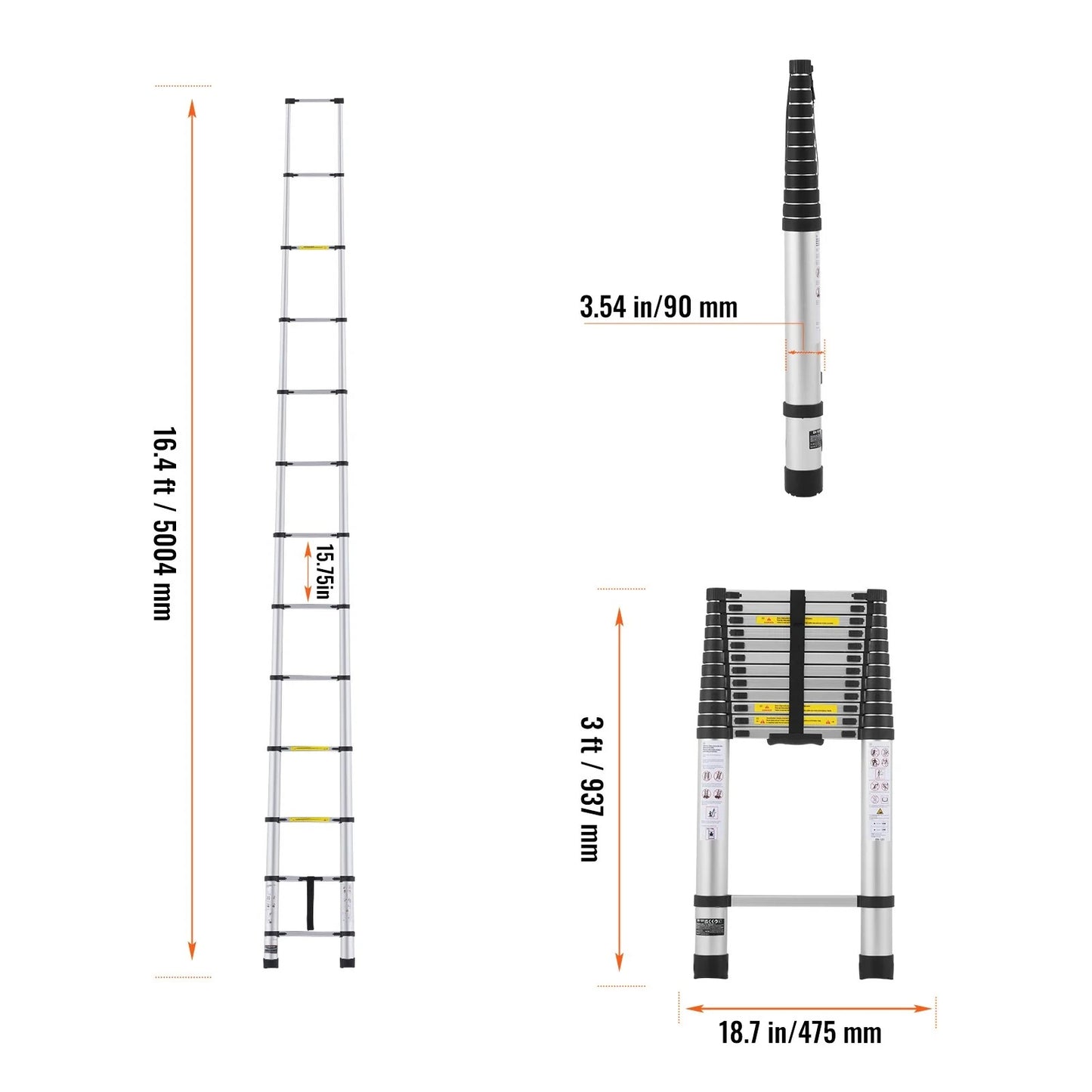 Portable Telescopic Ladder (Up to 20.3FT)