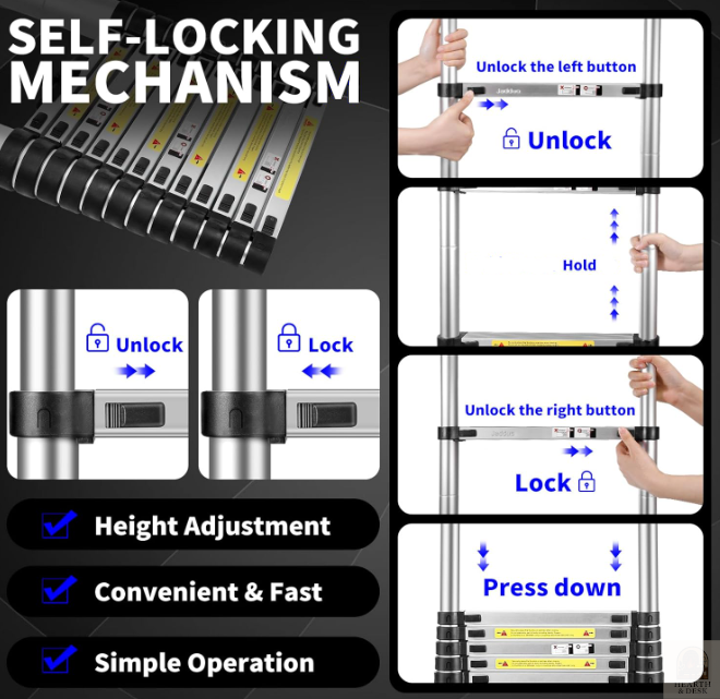 Portable Telescopic Ladder (Up to 20.3FT)